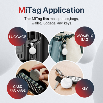 MiTag Apple-Compatible Tag with Leather Keychain Accessory - 1 Pack