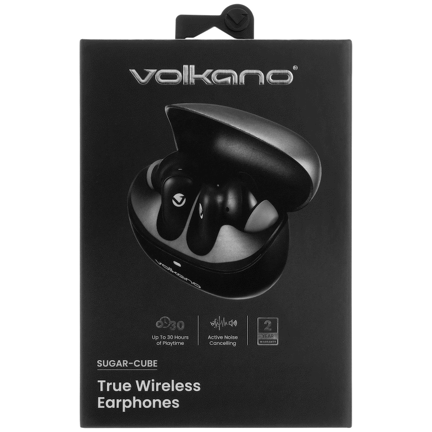 Volkano Sugar-Cube Active Noise Cancelling True Wireless Earphones - Black