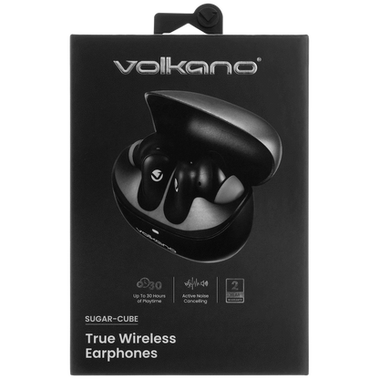 Volkano Sugar-Cube Active Noise Cancelling True Wireless Earphones - Black