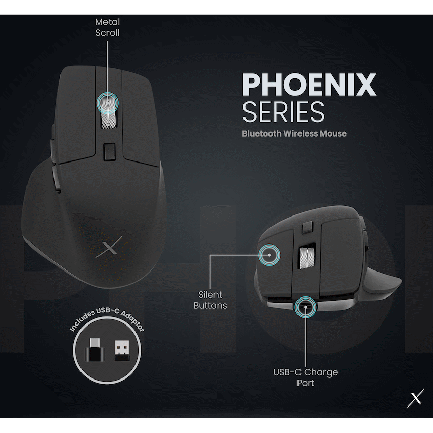 VolkanoX Phoenix Bluetooth Wireless Mouse - Graphite