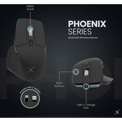 VolkanoX Phoenix Bluetooth Wireless Mouse - Graphite