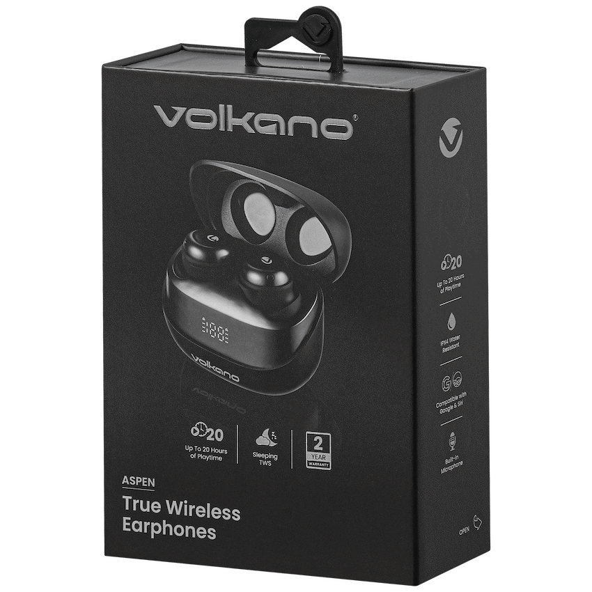 Volkano Aspen True Wireless Earphones - Black