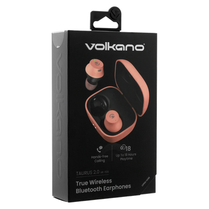 Volkano Taurus Series 2.0 True Wireless Earphones with Charging Case - Pink