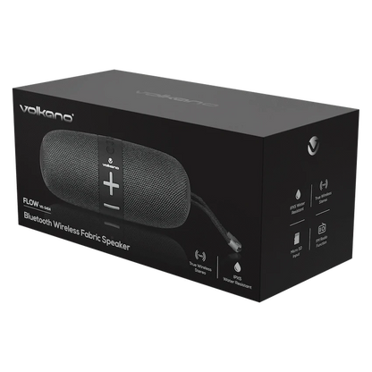 Volkano Flow Series Portable Bluetooth Speaker - Black with Grey Buttons