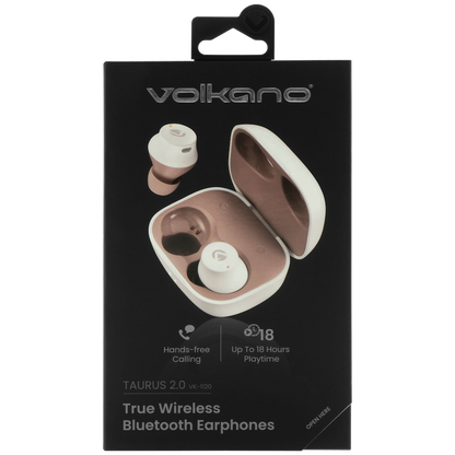 Volkano Taurus Series 2.0 True Wireless Earphones - White