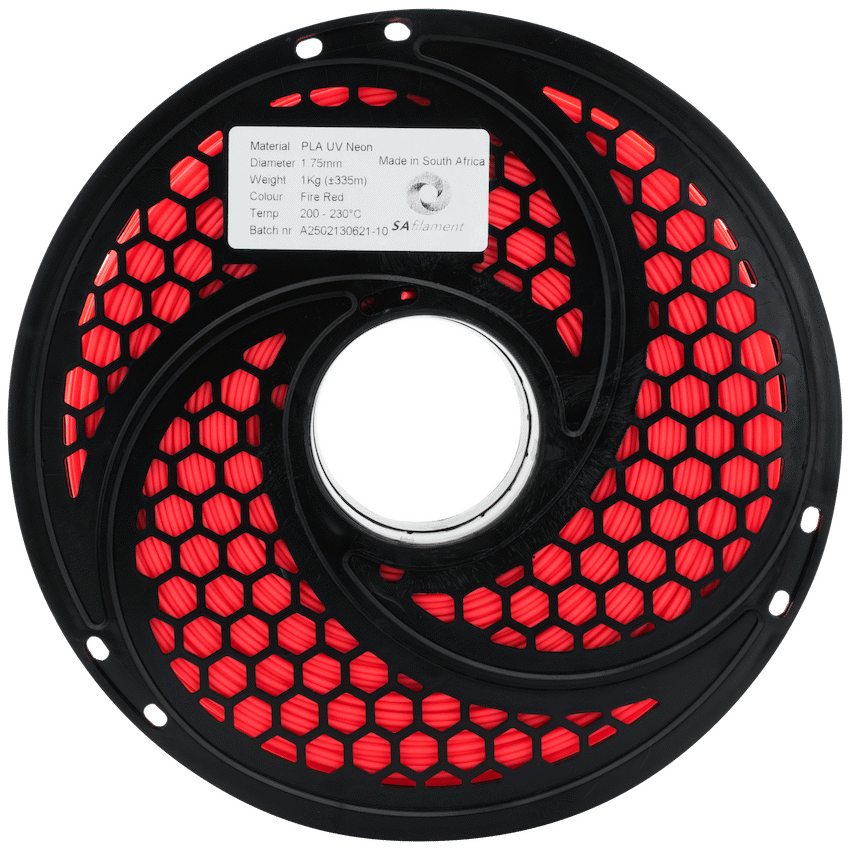 SA Filament PLA UV Neon Filament 1kg -  Fire Red