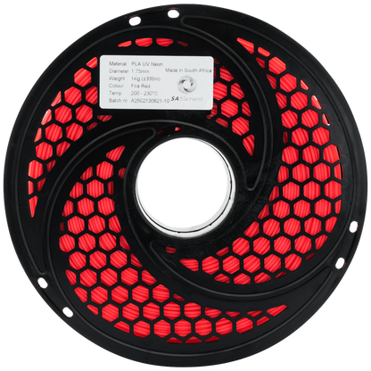 SA Filament PLA UV Neon Filament 1kg -  Fire Red