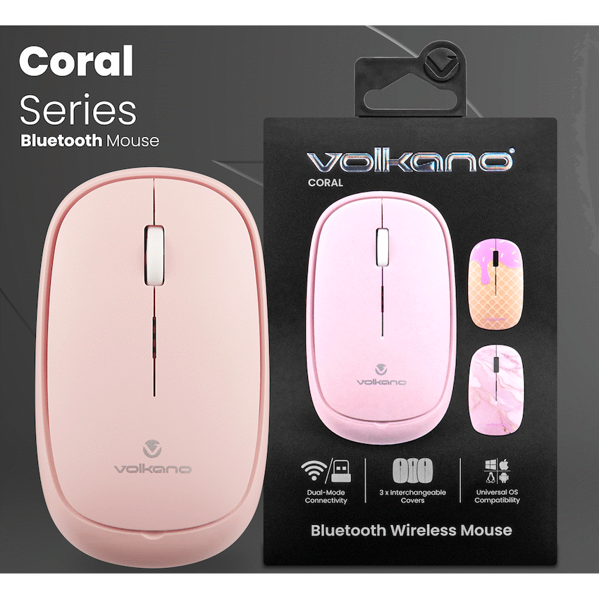 Volkano Coral series Bluetooth Wireless Mouse - Pink