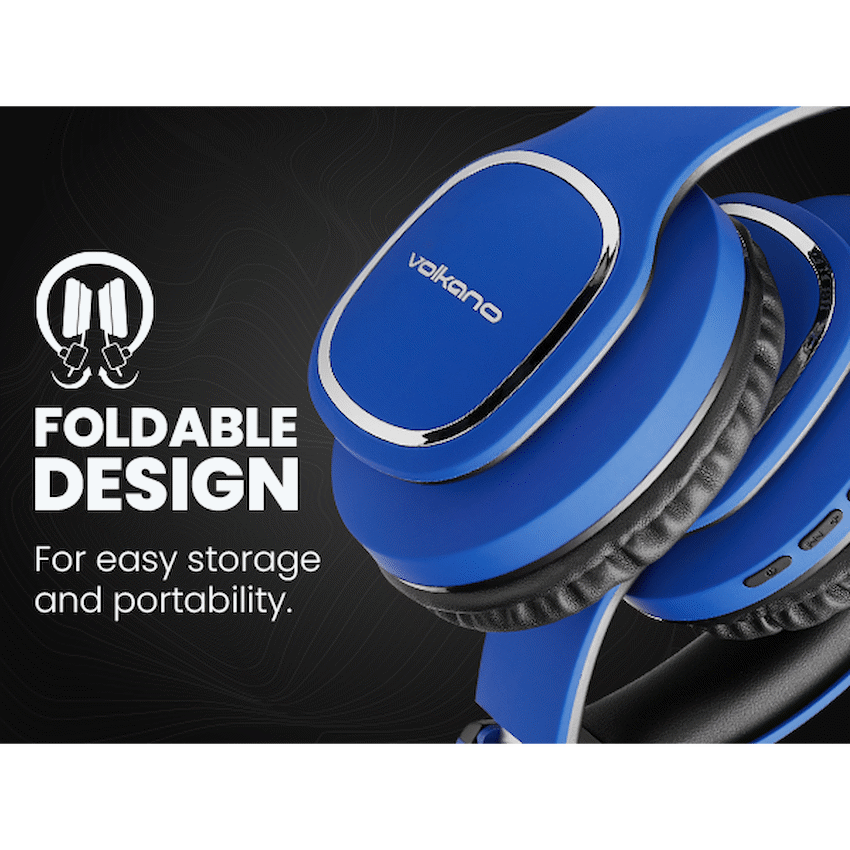 Volkano Phonic Series Bluetooth Full Size Headphones - Blue