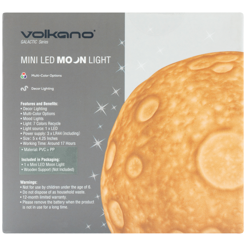 Volkano Galactic Mini Moon LED Mood Light - Battery Operated