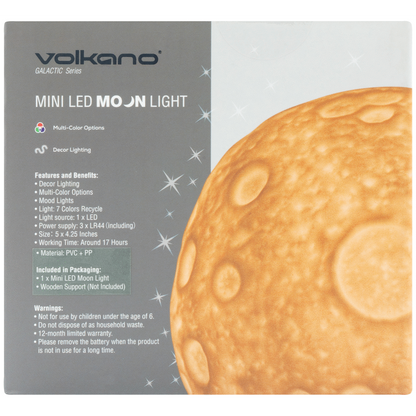 Volkano Galactic Mini Moon LED Mood Light - Battery Operated