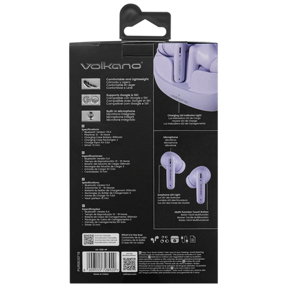 Volkano Jupiter Series TWS Earphones - Pastel Purple