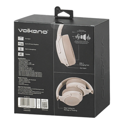 Volkano Odyssey ANC Bluetooth Wireless Headphone - Nude