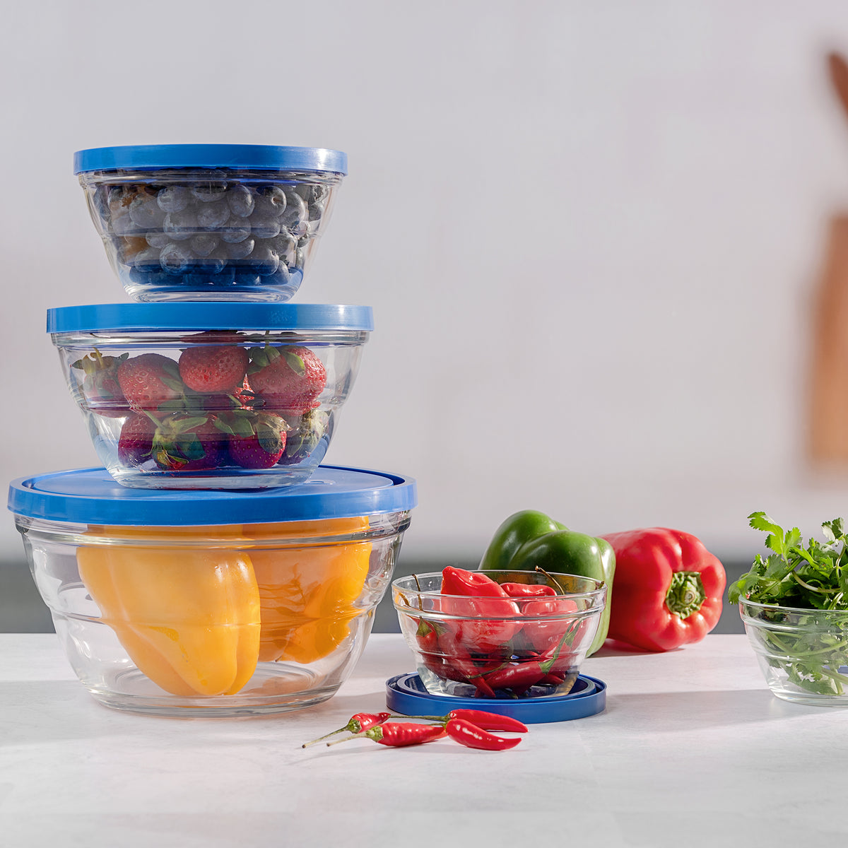 Borgonovo Lambada Bowl 5pc Set Blue