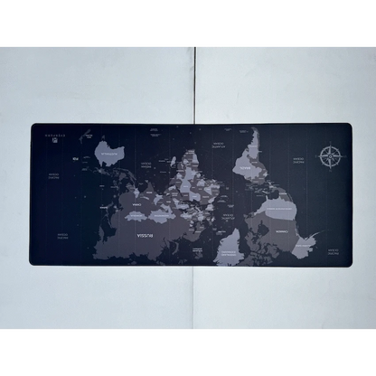 Everfurn Desk Mat - World Map - Large - Black - Non-Slip