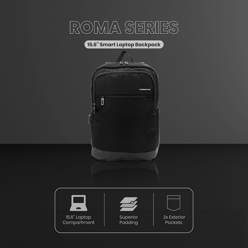 Volkano Roma 15.6" Smart Laptop Backpack - Black