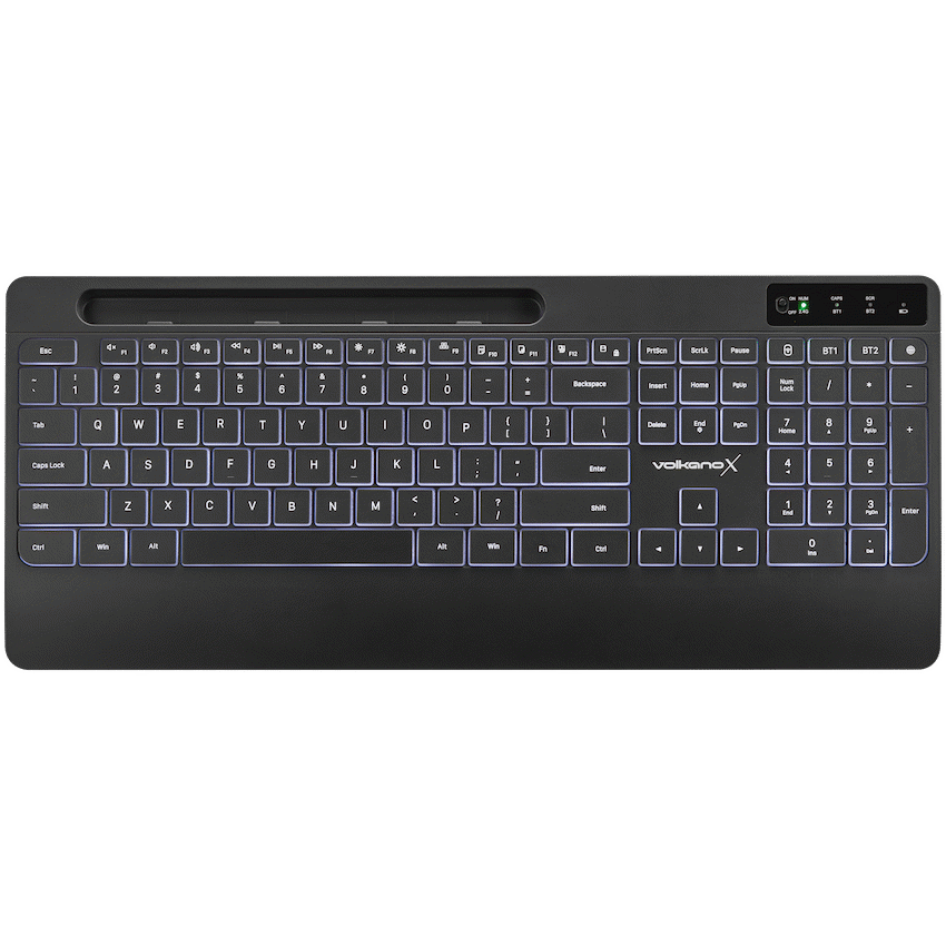VolkanoX Gem Bluetooth Wireless Keyboard and Mouse - Black