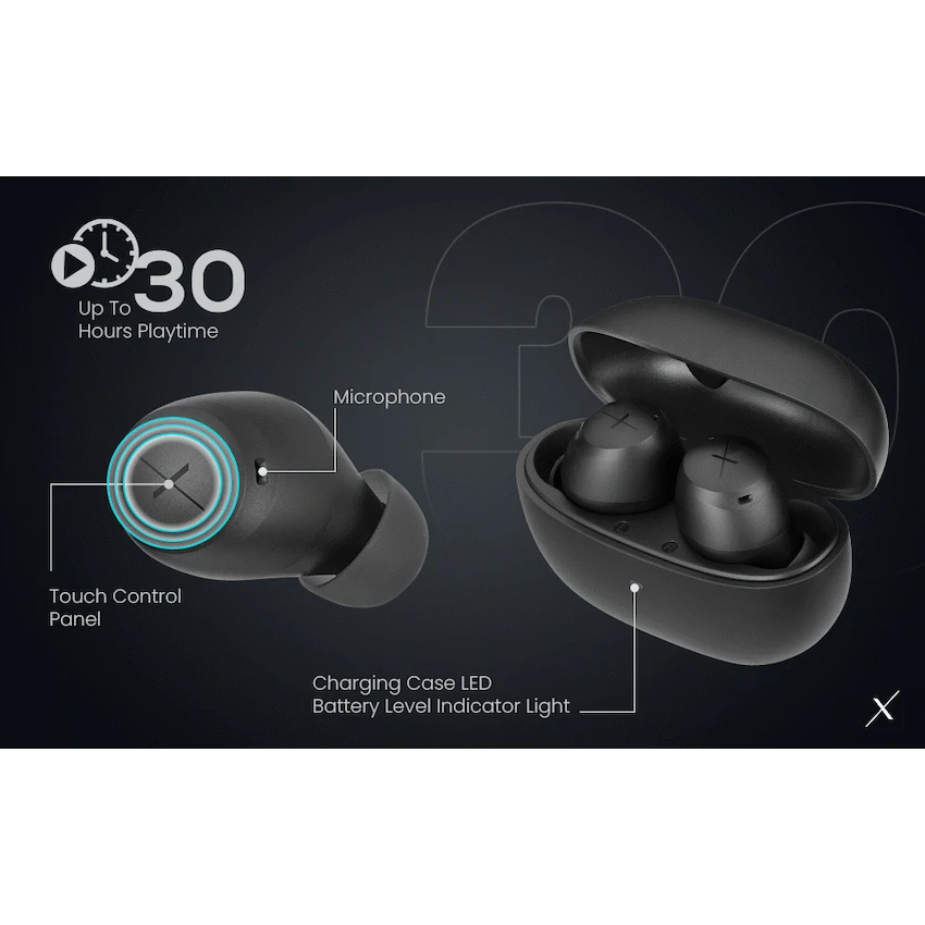 Volkano X VXT200B True Wireless Earphones with Hybrid Active Noise Cancelling