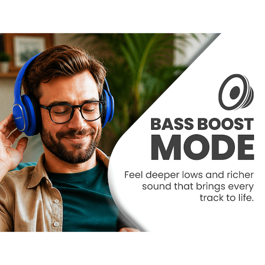 Volkano Phonic Series Bluetooth Full Size Headphones - Blue