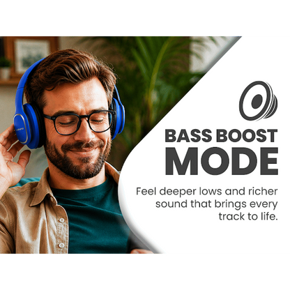 Volkano Phonic Series Bluetooth Full Size Headphones - Blue