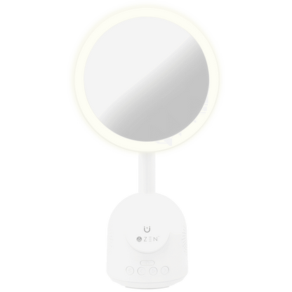 ZEN Unify Series Wireless Phone Charger with Bluetooth Speaker and Mirror - White