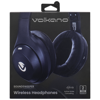 Volkano SoundSweeper Series Active Noise Cancelling bluetooth Headphones - Blue