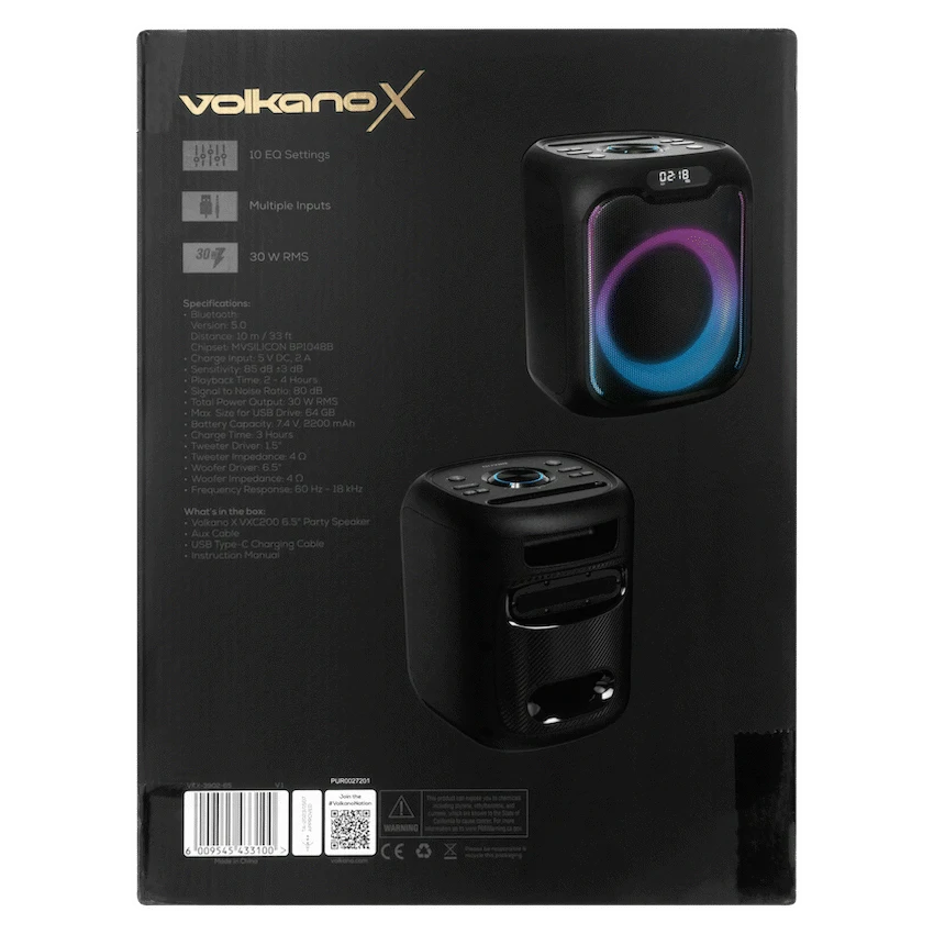 VolkanoX VXC200 6.5" Party Speaker - Black
