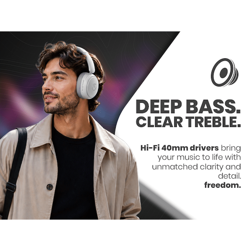 Volkano Lexi Bluetooth Headphone with ANC - Grey