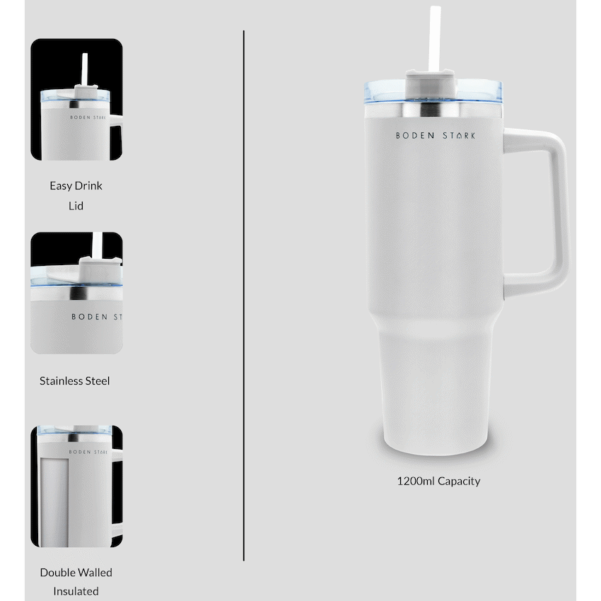 Boden Stark 1200ml Travel Mug - White