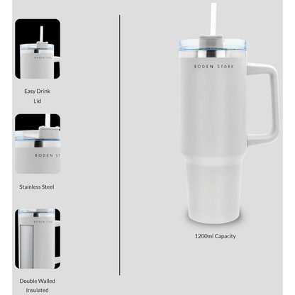 Boden Stark 1200ml Travel Mug - White