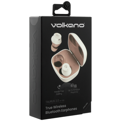 Volkano Taurus Series 2.0 True Wireless Earphones - White