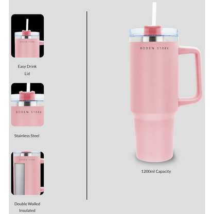 Boden Stark 1200ml Travel Mug - Pink