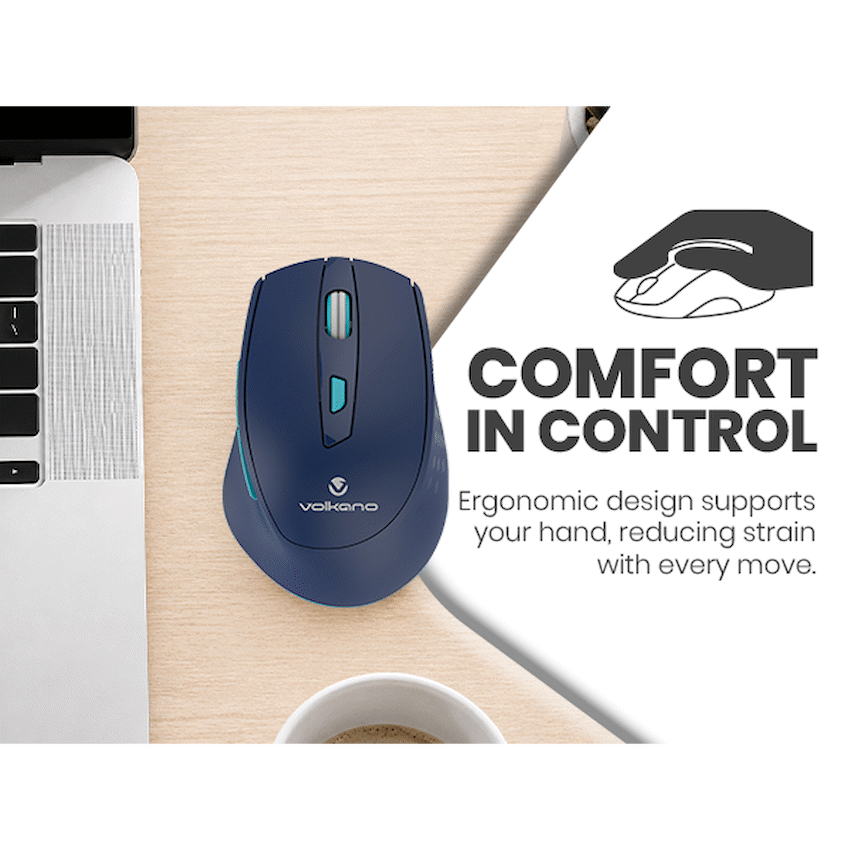 Volkano Chrome Series Wireless Mouse - Blue