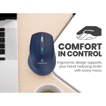 Volkano Chrome Series Wireless Mouse - Blue