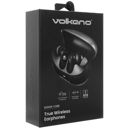 Volkano Sugar-Cube Active Noise Cancelling True Wireless Earphones - Black