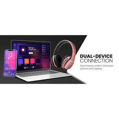 Volkano Phonic Series Bluetooth Full-Size Headphones - Rose Gold