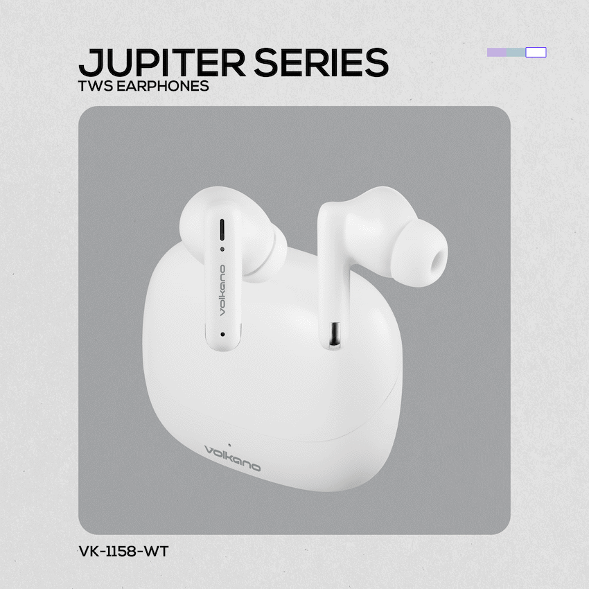 Volkano Jupiter Series TWS Earphones - White