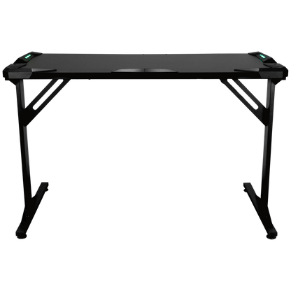 Fortress Gaming Desk with RGB Lights, Cup Holder