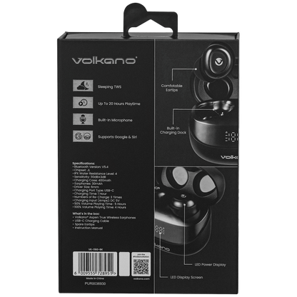 Volkano Aspen True Wireless Earphones - Black