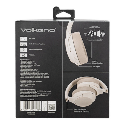 Volkano Odyssey ANC Bluetooth Wireless Headphone - Nude