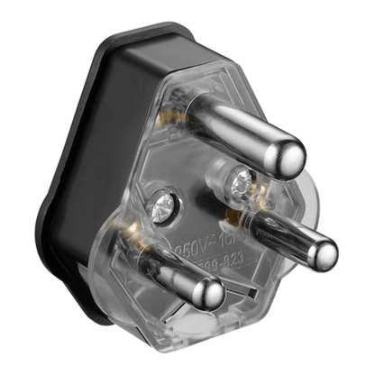 Ellies 16a Heavy-Duty Rubber Screw-on Plug Top - Black