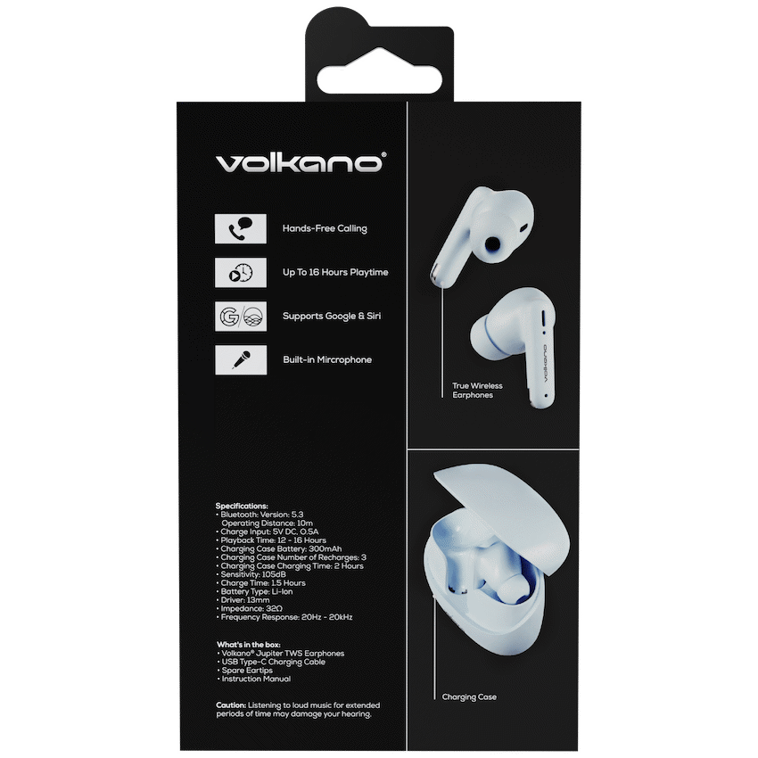 Volkano Jupiter Series TWS Earphones - Pastel Blue