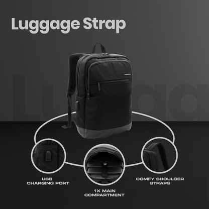 Volkano Roma 15.6" Smart Laptop Backpack - Black