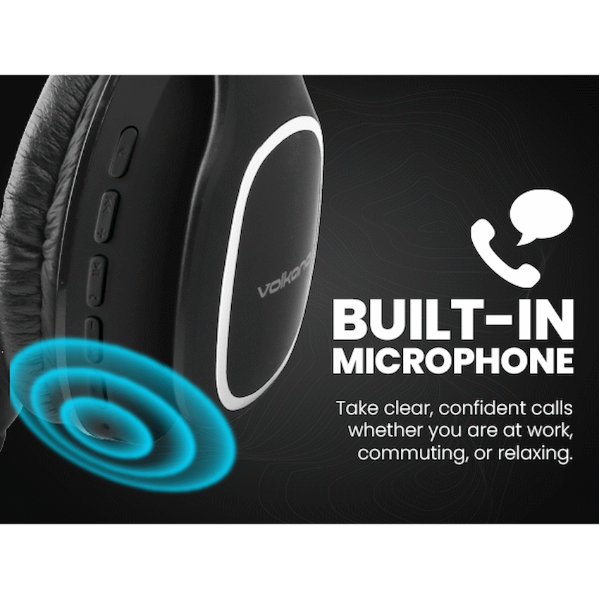 Volkano Phonic Series Bluetooth Full Size Headphones - Black