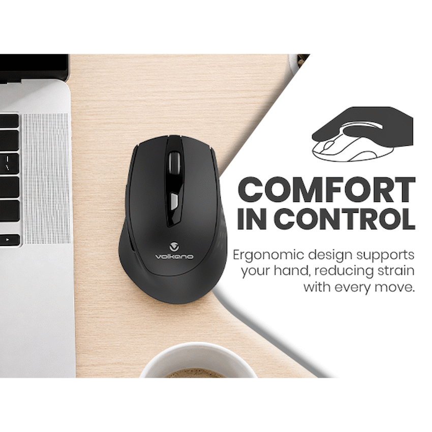 Volkano Chrome Series Wireless Mouse - Black