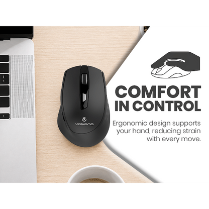 Volkano Chrome Series Wireless Mouse - Black
