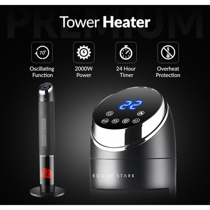 Boden Stark Digital Fireplace Tower Heater