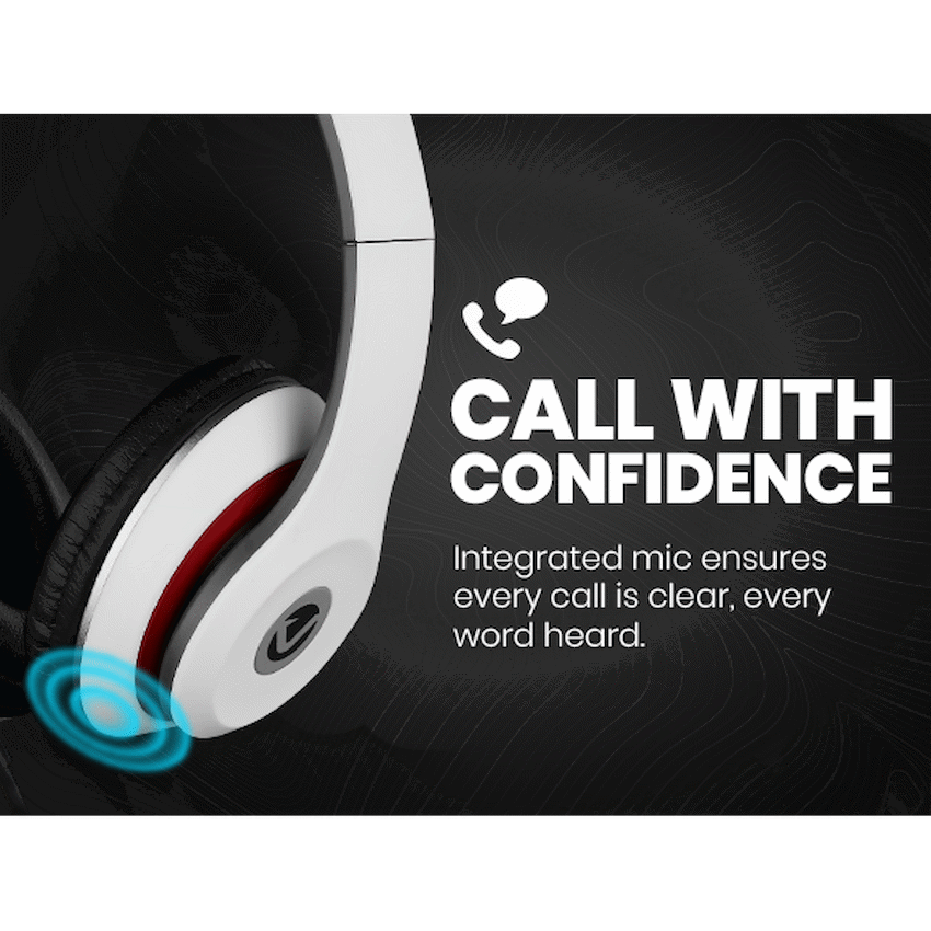 Volkano Falcon Series Headphones with Microphone - White