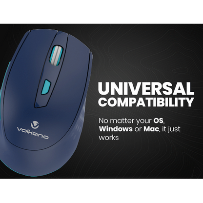 Volkano Chrome Series Wireless Mouse - Blue