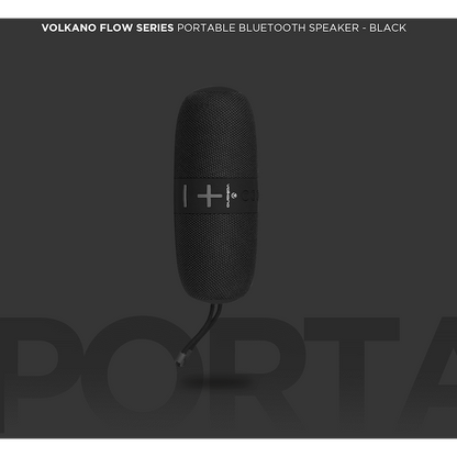 Volkano Flow Series Portable Bluetooth Speaker - Black with Grey Buttons